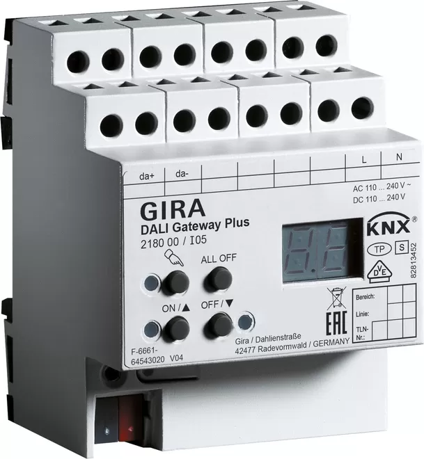 Gira DALI-Gateway Plus KNX REG 218000