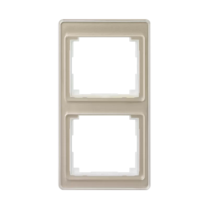 Jung Rahmen 2fach, senkrechte Montage, Acrylglas, SL 500, gold-bronze SL582GB