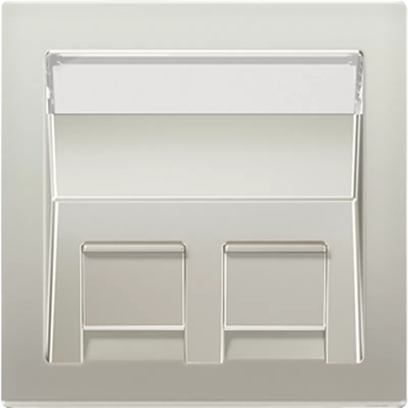 Jung Abdeckung für Montageadapter 30° 2fach, mit Schriftfeld, Thermoplast lackiert, Serie LS, Edelstahl (lackiert) ES569-30BFPL-L