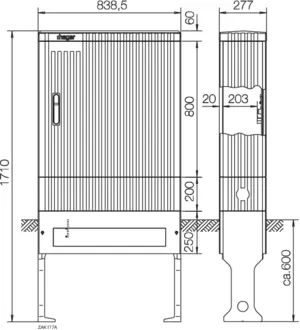 Hager KVS,ZAS,BR177,+SaS4xE-Cu30x6mm ZAK177A