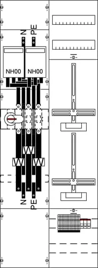 Striebel & John KA4268 Mess- und Wandlerfeld BH5 vorverdrahtet mit Zählerkreuz KA4268