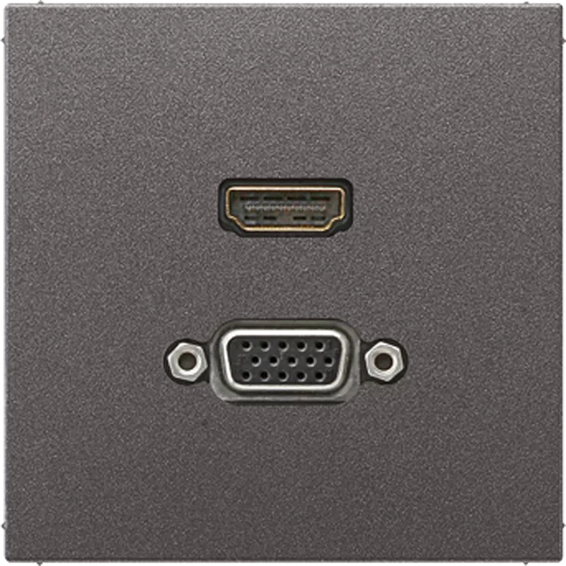 Jung Multimedia-Anschlusssystem HDMI / VGA, Serie LS, anthrazit (lackiertes Aluminium) MAAL1173AN