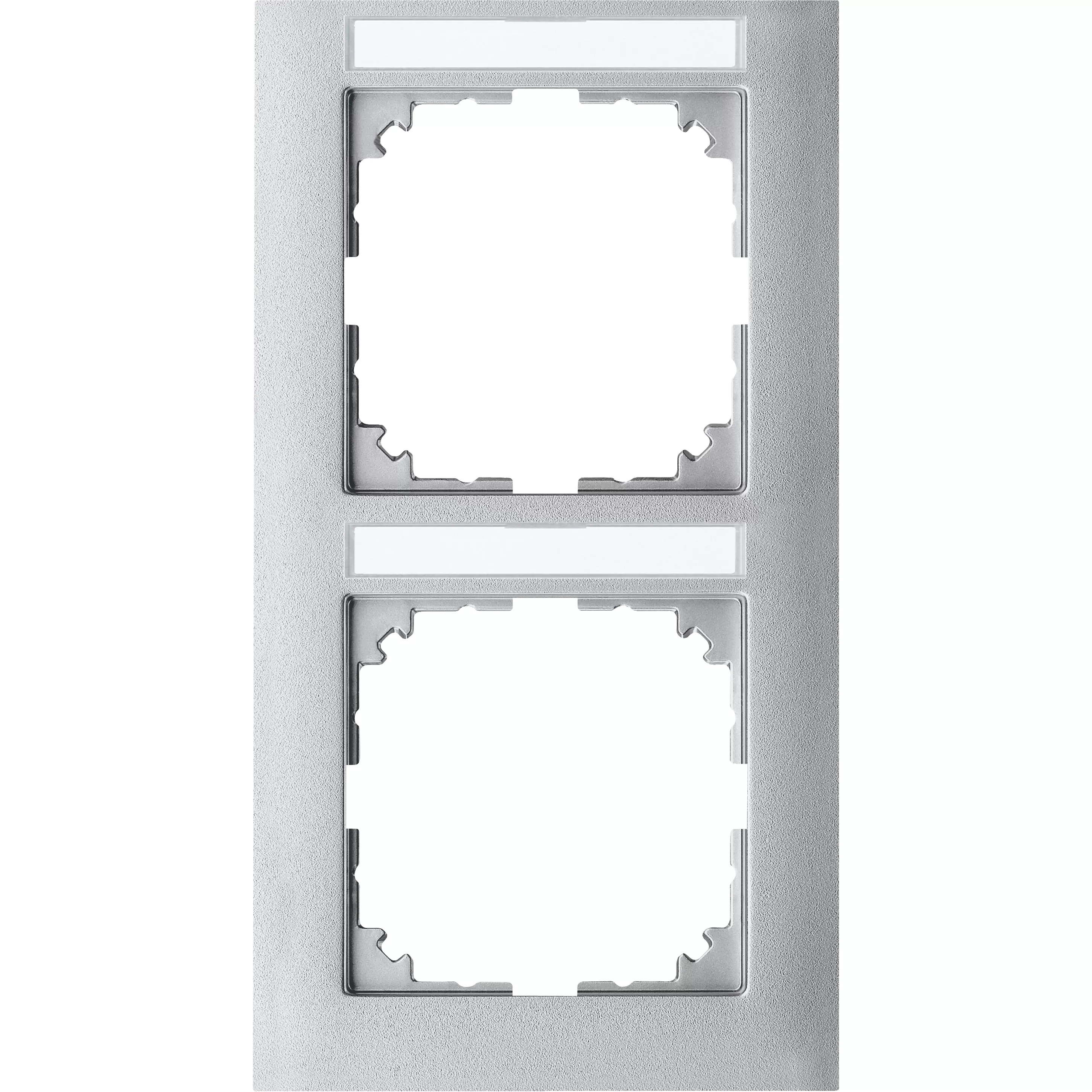 Merten M-Pure-Rahmen, 2fach mit Beschriftungsträger, senkrechte Montage, aluminium, MEG4022-3660