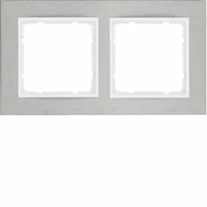 Berker Rahmen 2fach waag B.7 Edelstahl/polarw 10223609