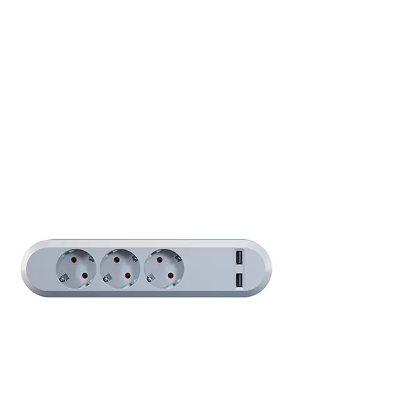 Bachmann USB Smart, 3xCEE7/3, 230V/16A 2-fach USB Charger max. 3,4A 381.801
