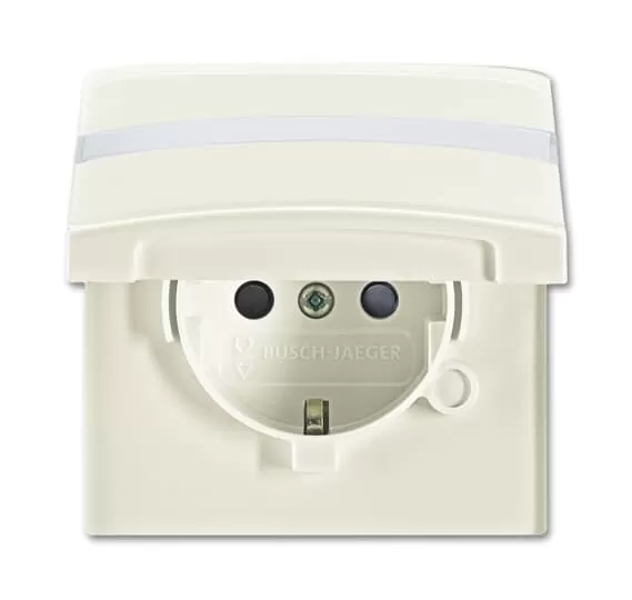Busch-Jaeger 20 EUGKBN-32-101 | SCHUKO® Steckdosen-Einsatz mit Klappdeckel und Beschriftungsfeld