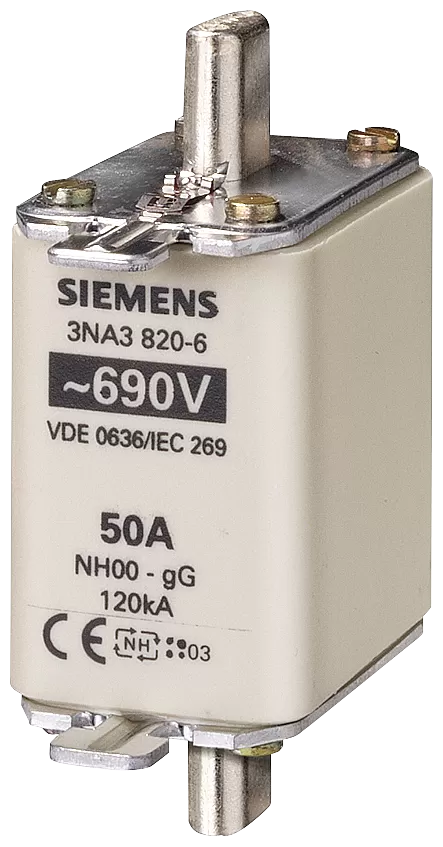 Siemens NH-Sicherungseinsatz, NH00, In: 63 A, gG, Un AC: 690 V, Un DC: 250 V 3NA38226
