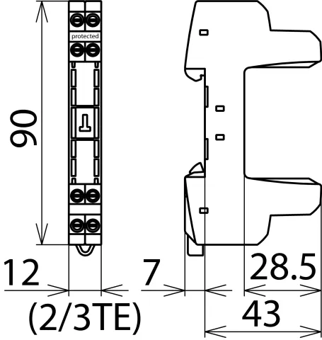 Dehn Basisteil 4-polig zur Aufnahme eines Ableitermoduls BLITZDUCTOR XT/SP 926304