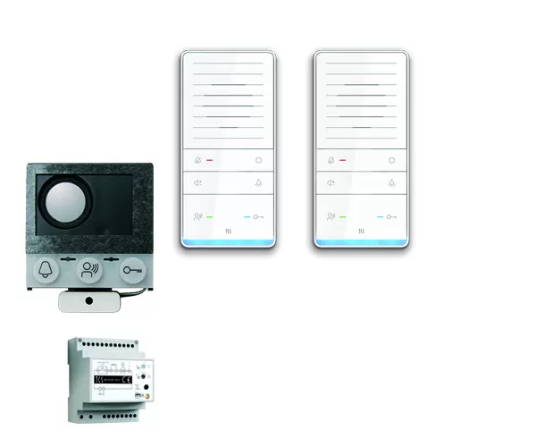 TCS audio:pack Einbau für 2 Wohneinheiten, mit Einbaulautsprecher ASI12000 + 2x Freisprecher ISW5031 + Steuergerät BVS20 PAIF020/002