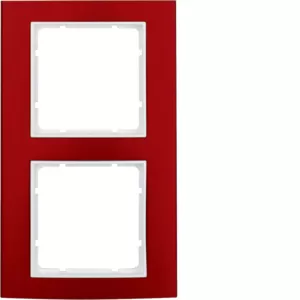 Berker Rahmen 2fach B.3 Alu, rot/polarweiß 10123022