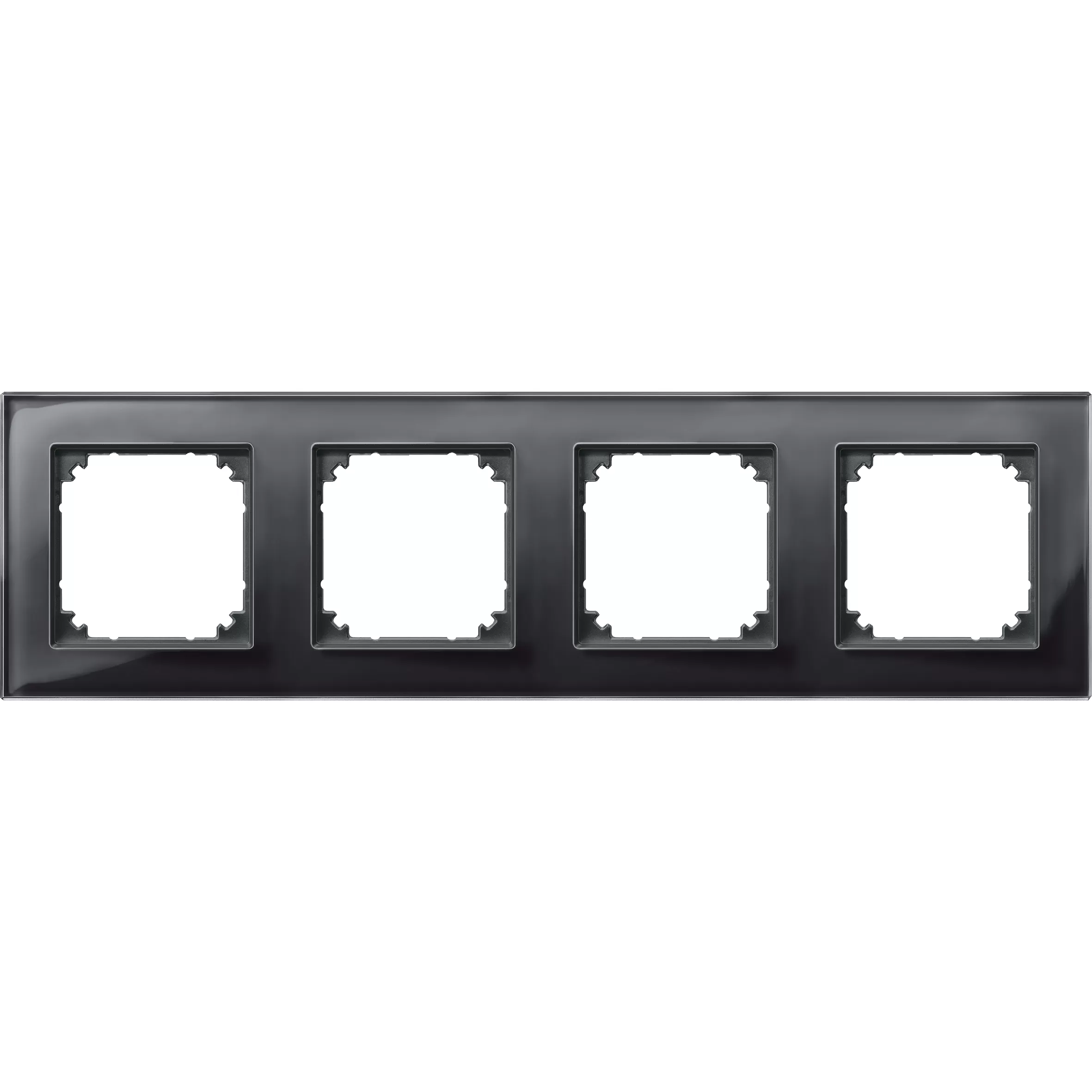 Merten M-PLAN-Echtglasrahmen, 4fach, Onyxschwarz 489403