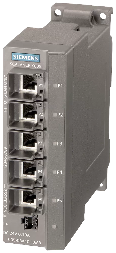 Siemens SCALANCE X005, unmanaged Switch, 5x RJ45 6GK50050BA101AA3