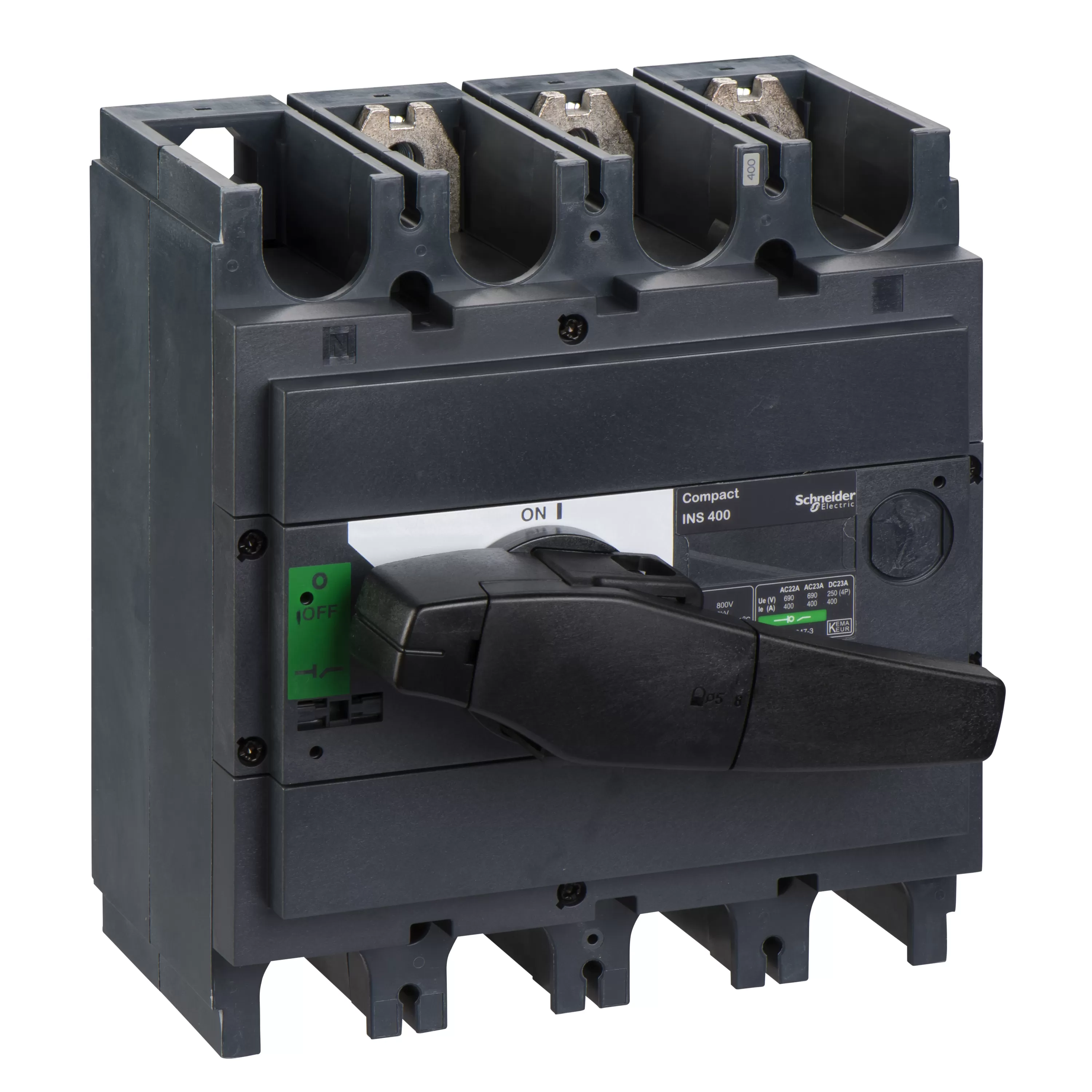 Schneider Electric Lasttrennsch. INS400,3P, 400A/690V AC/250V DC,Drehantrieb schwarz 31110