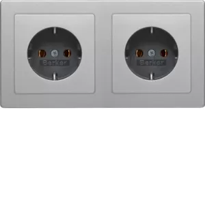 Berker Steckdosen-Kom SCHUKO 2f m Ra Q.1/3 alu 47206084