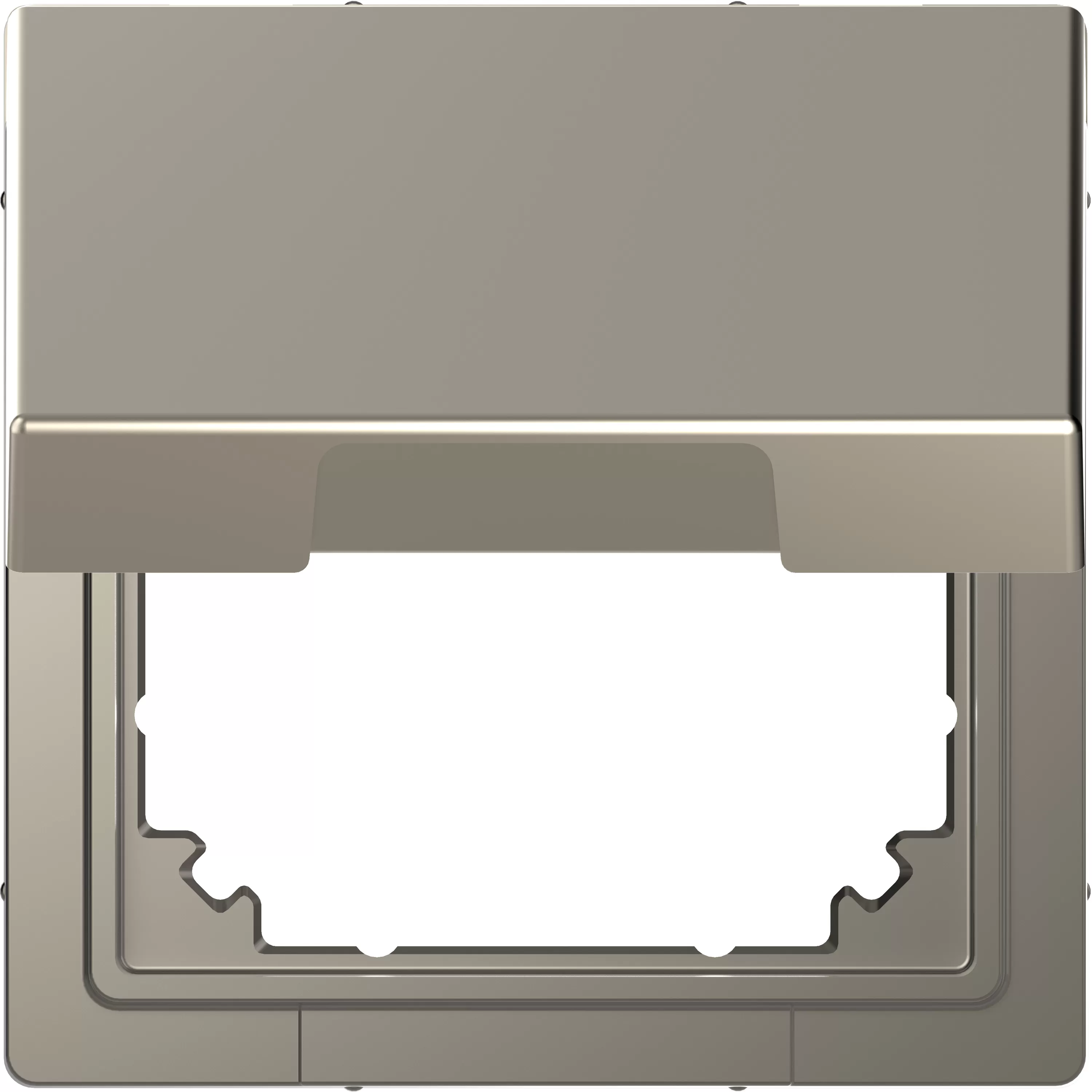 Merten Adapter mit Klappd. für Einsätze nach DIN 49075, Nickelmetallic, System Design MEG4081-6050