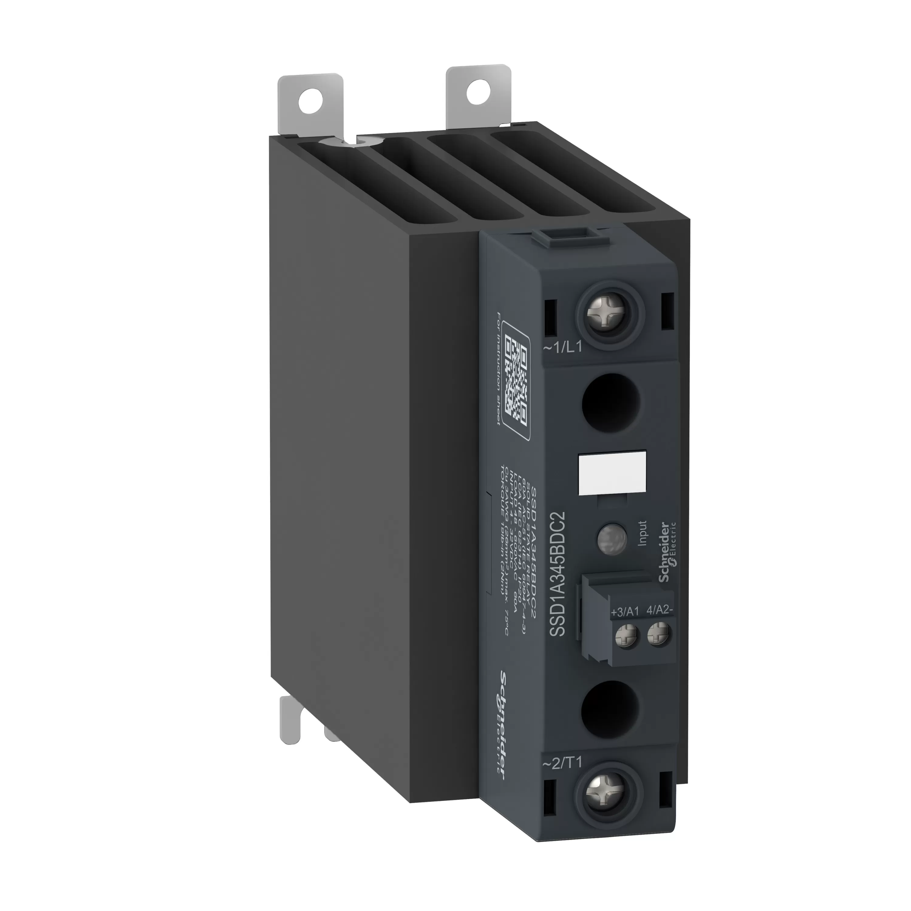 Schneider Electric Halbleiterrelais, Hutschiene, E:4-32VDC, A:48-600VAC, 60A, 1ph, nullspannungsschaltend, SK SSD1A360BDC2
