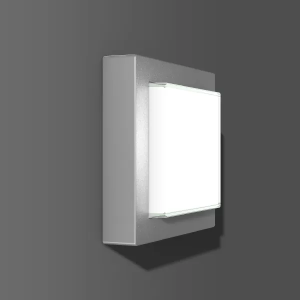 RZB Cadero Quadra, 13 W, 660 lm, 840, silber, on/off Decken- und Wandleuchten, L 257 B 257 H 81, 128°, Glas opal 581637.004.1