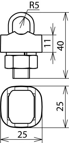 Dehn KS-Verbinder St/tZn-ZG f. Rd 7-10mm einteilig m. Federring 301010
