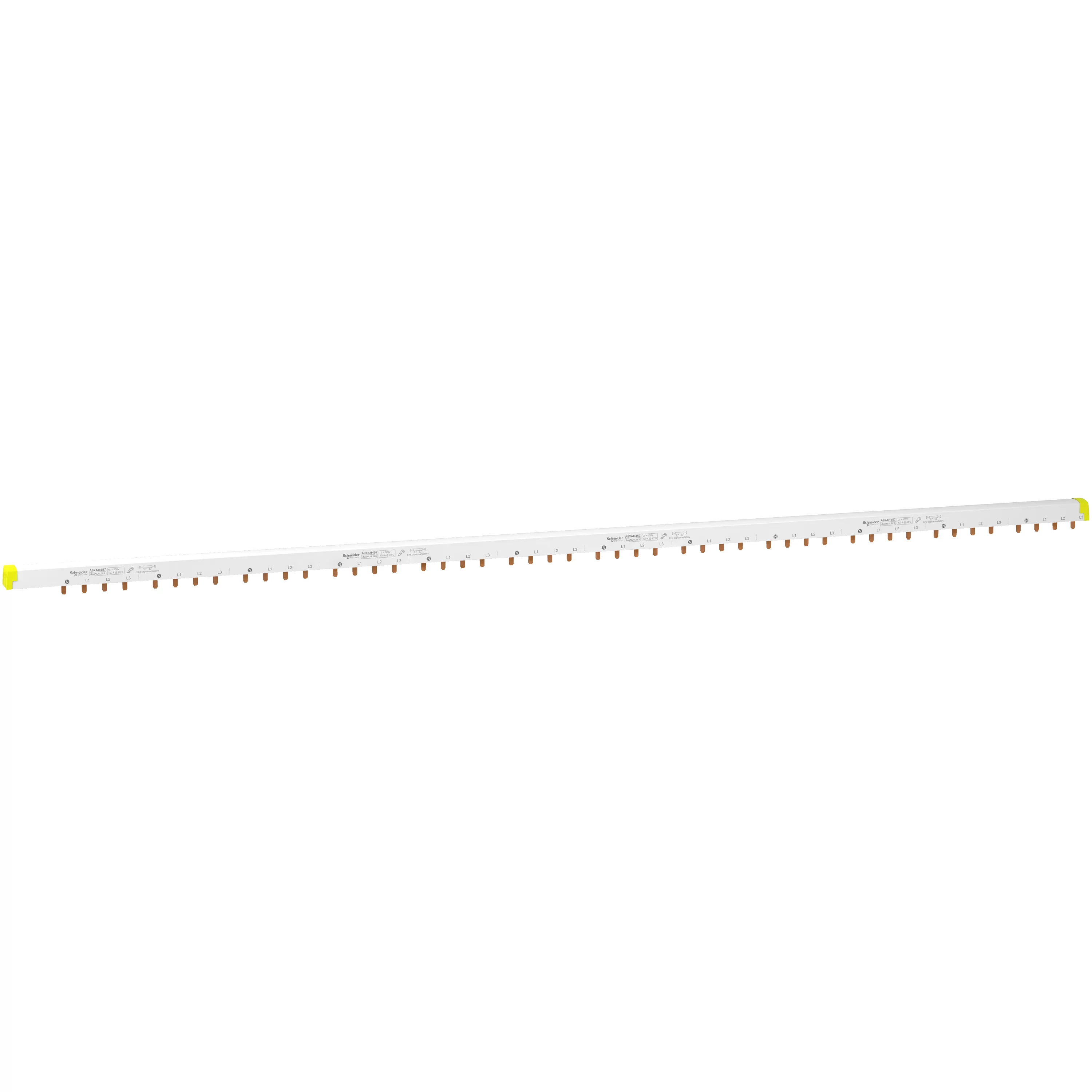 Schneider Electric Phasenschiene Steg, ablängbar, 4P+Hilfsschalter, 57 TE, 100A A9XAH457