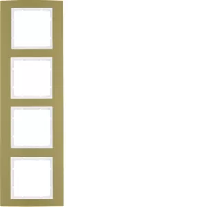 Berker Rahmen 4fach B.3 Alu gold/polarweiß 10143046