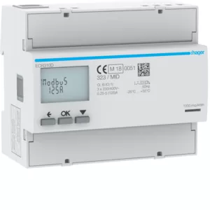 Hager Energiezähler 3ph,direkt 125A,MODBUS,MID ECR310D