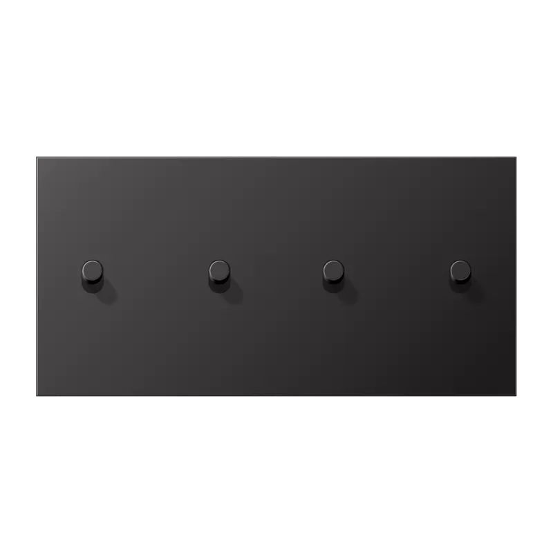 Jung Abdeckung mit Kipphebel, Zylinder, 1fach, 2 x 2 Kipphebel, waagerecht, Serie LS 1912, dark (lackiertes Aluminium) AL12-250DR01