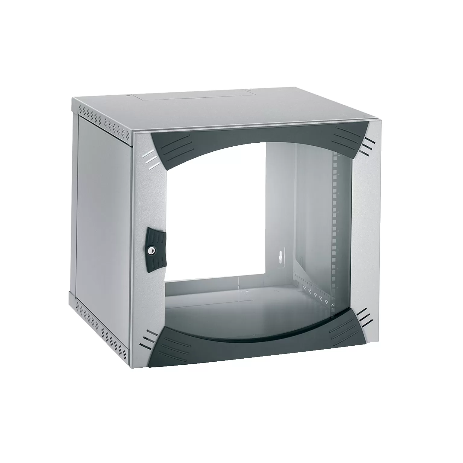 Schneider Electric Wandmontiertes, offenes Gehäuse 18HE B600 T400 fest 19-Glastür R7035 NSYOPB18U4F