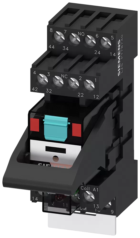 Siemens Steckrelais Komplettgerät AC115V, 4 Wechsler LED-Modul rot Standard-Stecksockel LZS:PT5A5S15