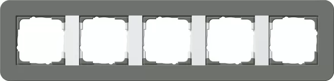 Gira Abdeckrahmen 5f Gira E3 Dklgrau/Reinweiß 0215413