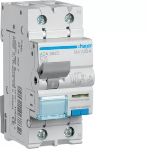 Hager FI-LS 1P+N 10kA C-13A 30mA Typ A ADA563D