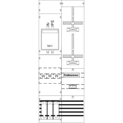 Striebel & John KA4237 Mess- und Wandlerfeld H5/B2 vorverdrahtet mit Zählerkreuz KA4237