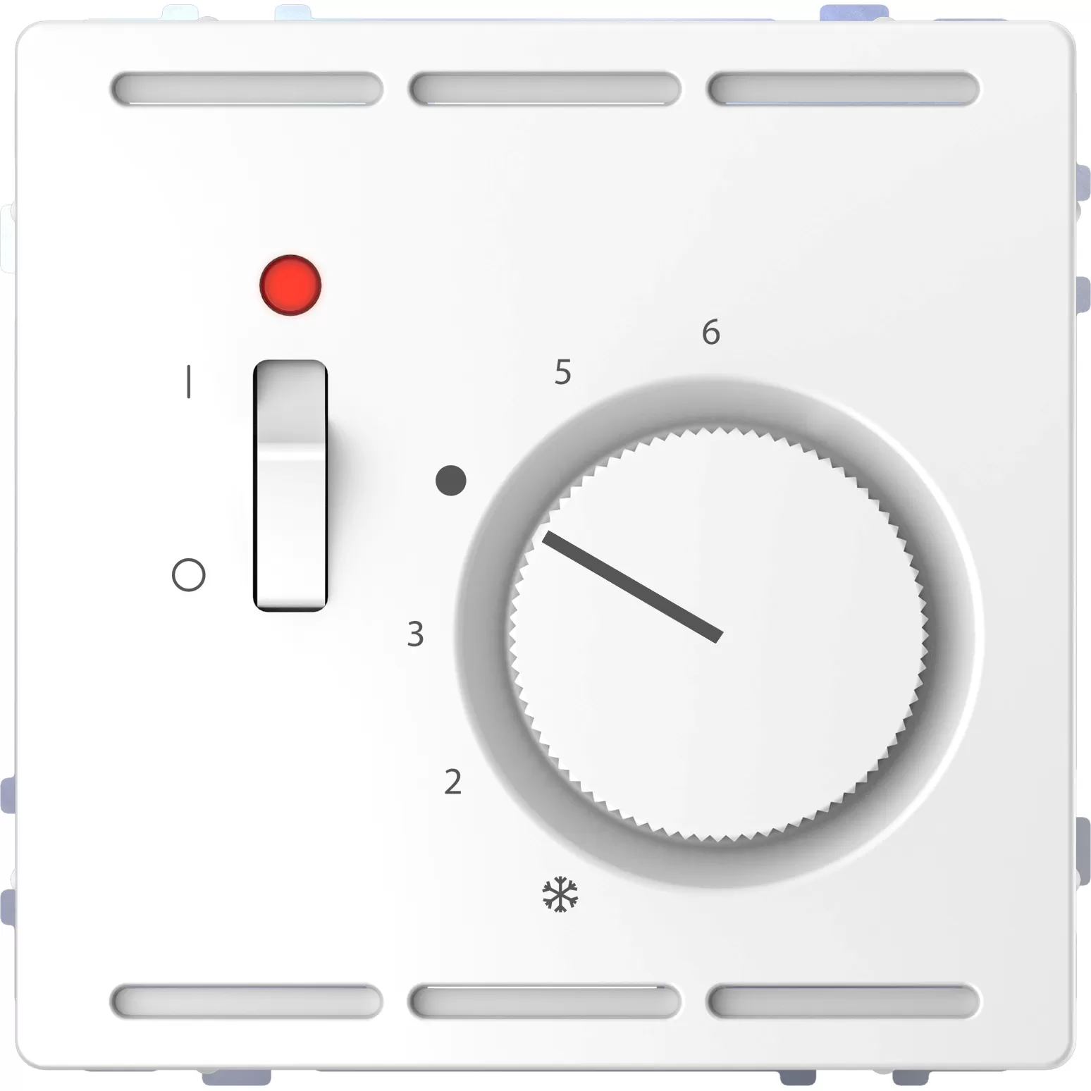 Merten Raumtemperaturregler 230V mit Schalter und Zentralplatte, Lotosweiß, System Design MEG5760-6035