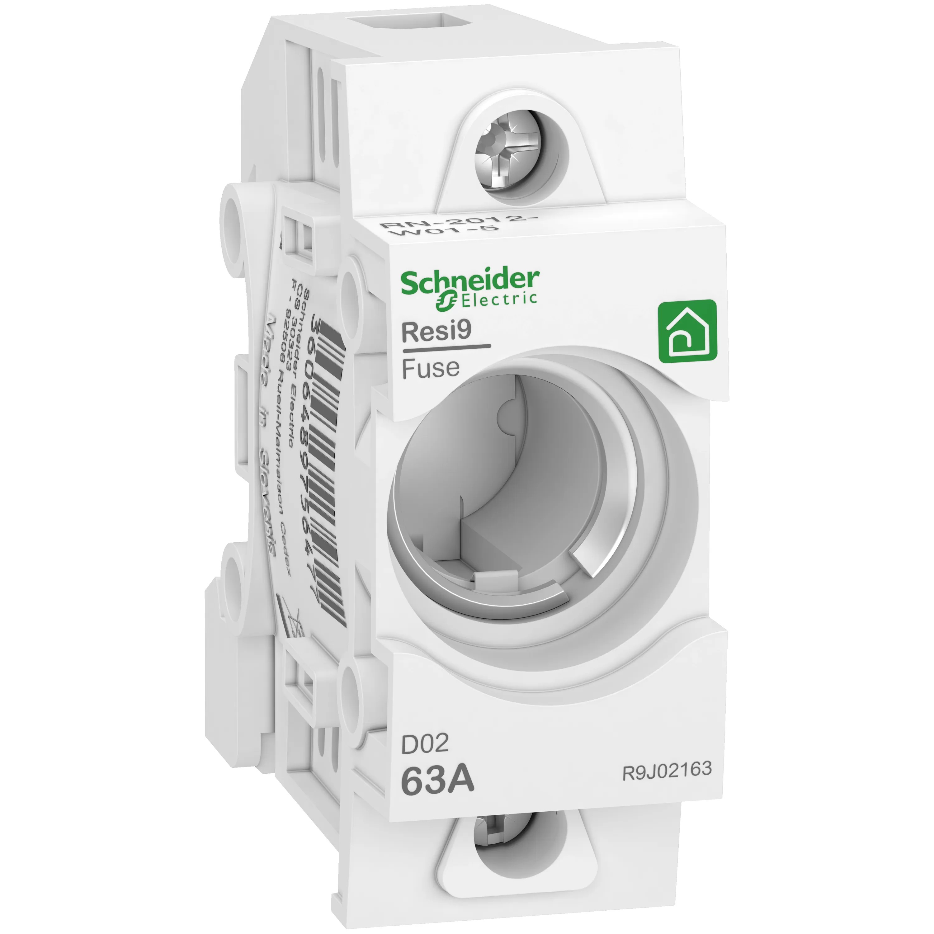 Schneider Electric Neozed Sicherungssockel D02, 1P, 63A, 400V, DIN-Schiene R9J02163
