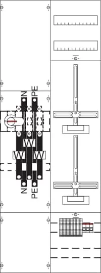 Striebel & John KA4207 Mess- und Wandlerfeld BH5 vorverdrahtet mit Zählerkreuz KA4207