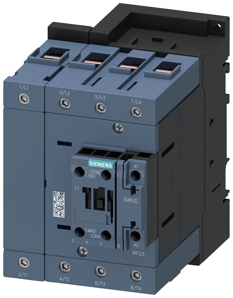 Siemens Schütz, AC-1, 160 A/400 V/40 °C, S3, 4-polig, AC/DC 83-155V, 1S+1Ö 3RT23481NF30