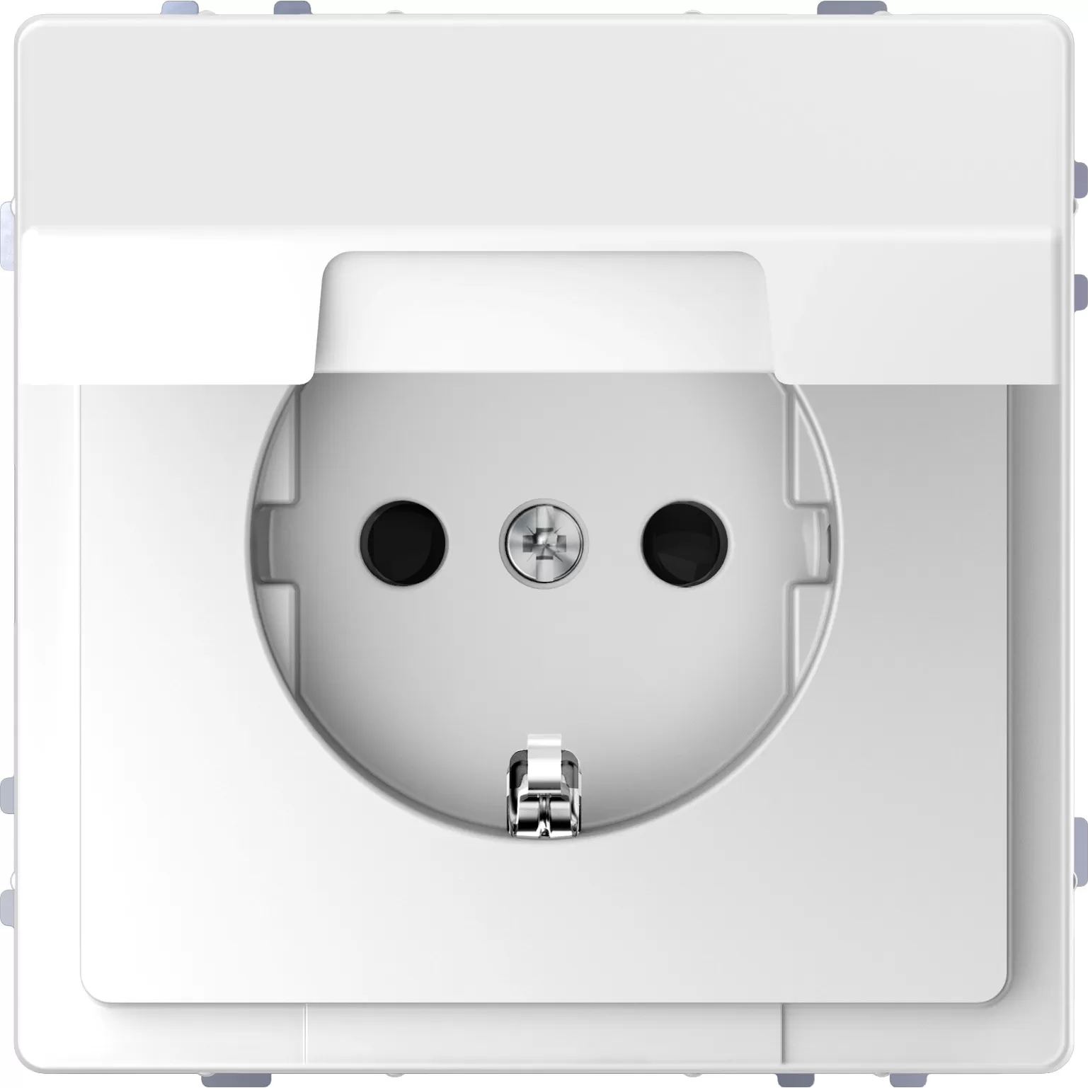 Merten SCHUKO-Steckdose mit Klappdeckel, Berührungsschutz, Steckklemmen, Lotosweiß, System Design MEG2310-6035