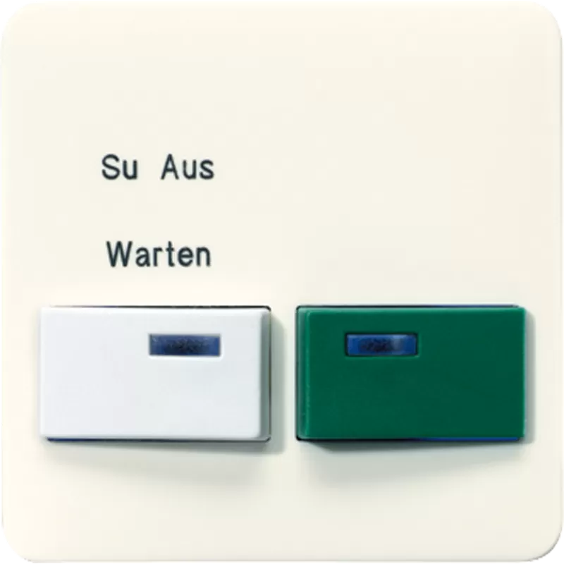 Jung Abdeckung für Ackermann, Typ 73642 B – Dienstzimmereinheit –, weiß, grün, Serie CD, weiß 642B-2
