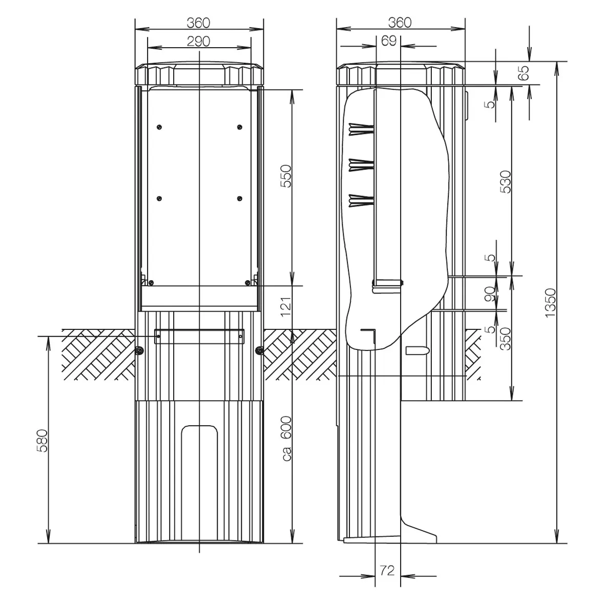 ABN Freiluftsäule Rondo, MPlatte SL135PH