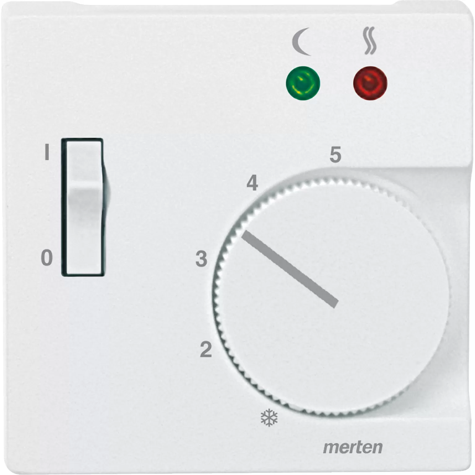 Merten Zentralplatte für Fußbodentemperaturregler-Einsatz mit Schalter, polarweiß, System M 535819