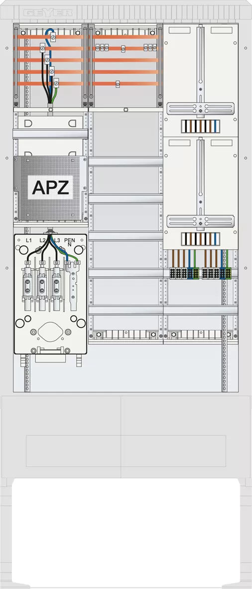 ABN Zähleranschlusssäule 2 ZP, Vert.5R, APZ, 5pol SZ207ZA2502R