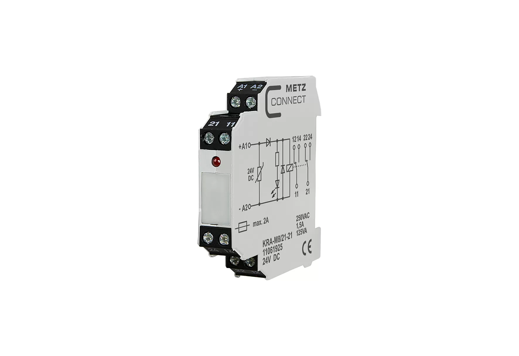 Metz Connect KRA-M8/21-21, 2 Wechsler, 24 V DC 11061925