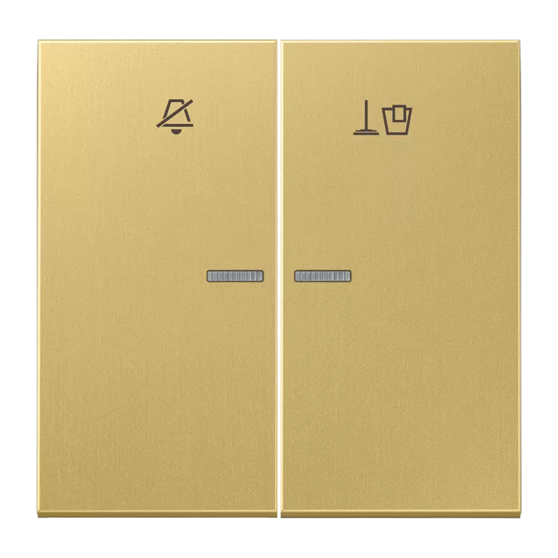 Jung Hotelwippe, Innenstelle, Symbole Nicht stören und Zimmer aufräumen, Serie LS, Messing classic MERUKO5MC