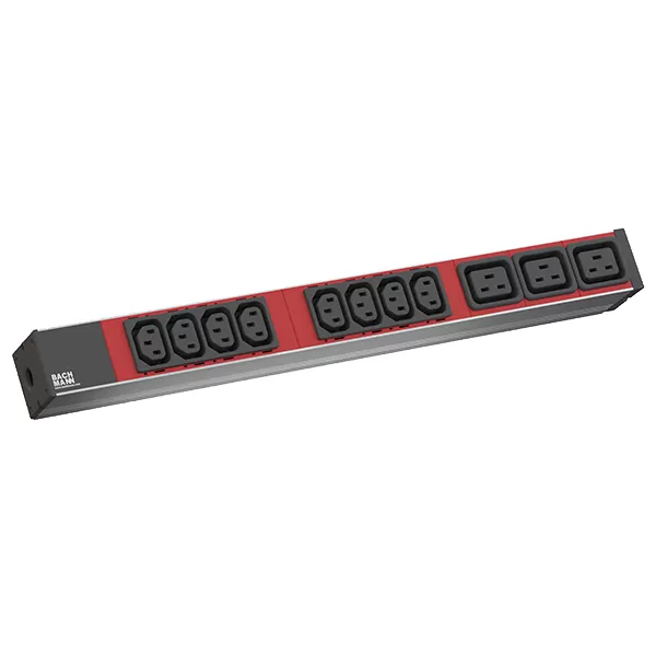 Bachmann 19 1HE 8xC13 rot 3xC19 rot Strom 2,0m C20 800.2332