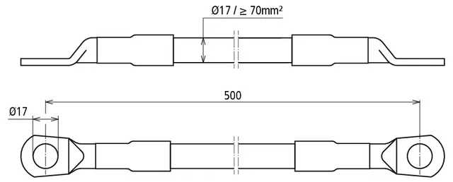 Dehn CuStAl-Kabel-Erdungsverbinder beidseitig mit Kabelschuh D 17mm L 500mm 419290
