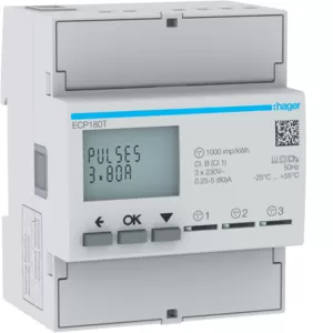 Hager Energiezähler 1ph,direkt 3x80A, S0 ECP180T