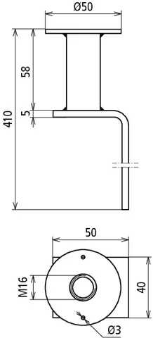 Dehn Flachstahl-Erdungsbrücke geb. Anschluss- platte mit Gewinde M16 D 50mm h 402mm 419011