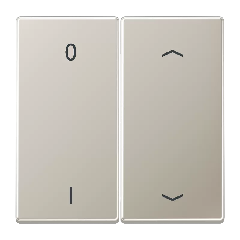 Jung EnOcean Funk-Wandsender 4-kanalig, Symbole 0 I und Pfeil, Serie LS, Edelstahl (lackiert) ENOES2995P01-L