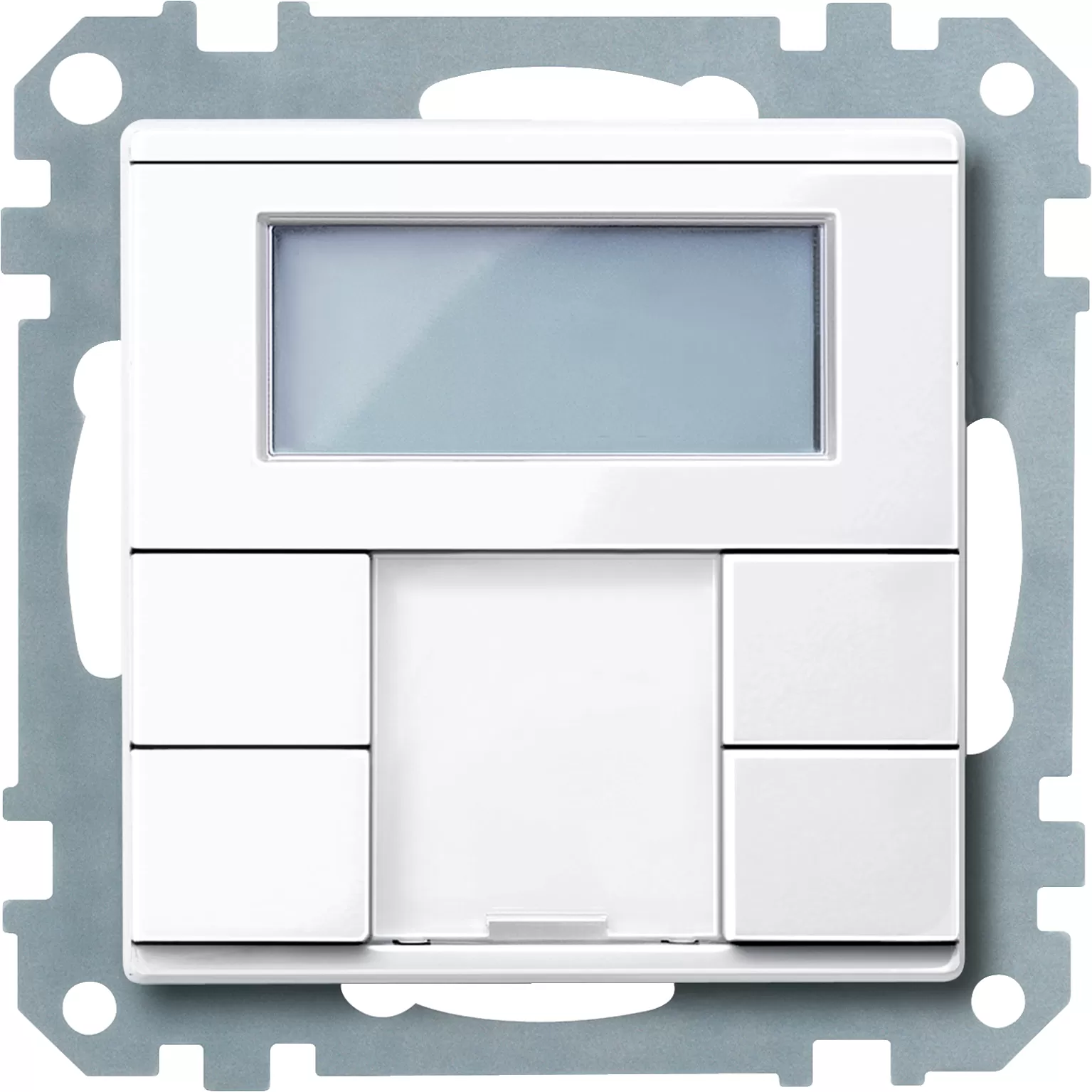 Merten Taster 2fach plus mit Raumtemperaturregler, aktivweiß glänzend, System M MEG6212-0325