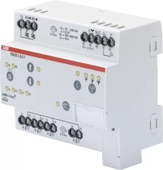 ABB FCC/S1.5.2.1 Fan Coil Controller, 2 x PWM, 0-10 V, manuelle Bedienung, REG 2CDG110235R0011
