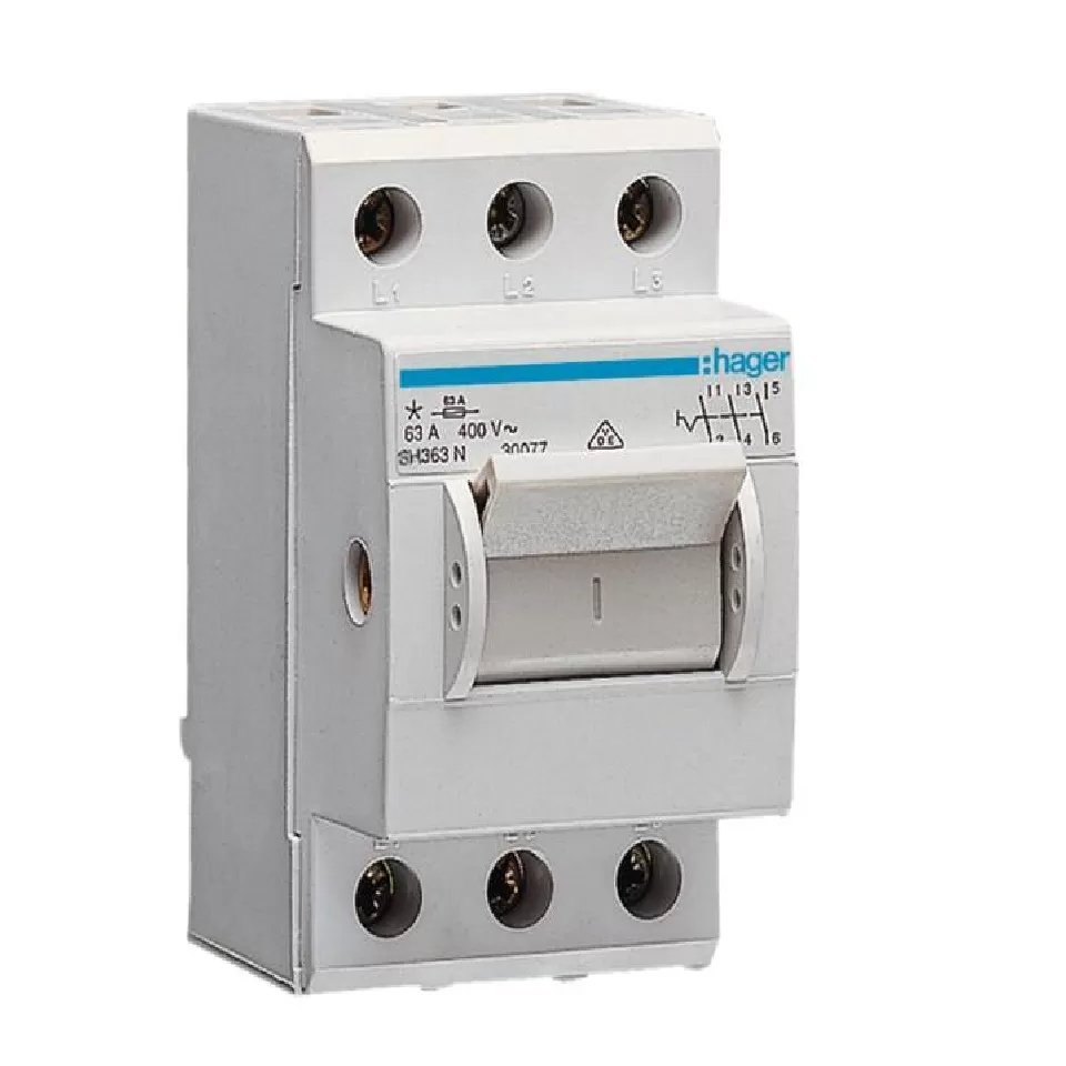 Hager Kompaktschalter 63A 3S 400V AC 2,5PLE SH363N